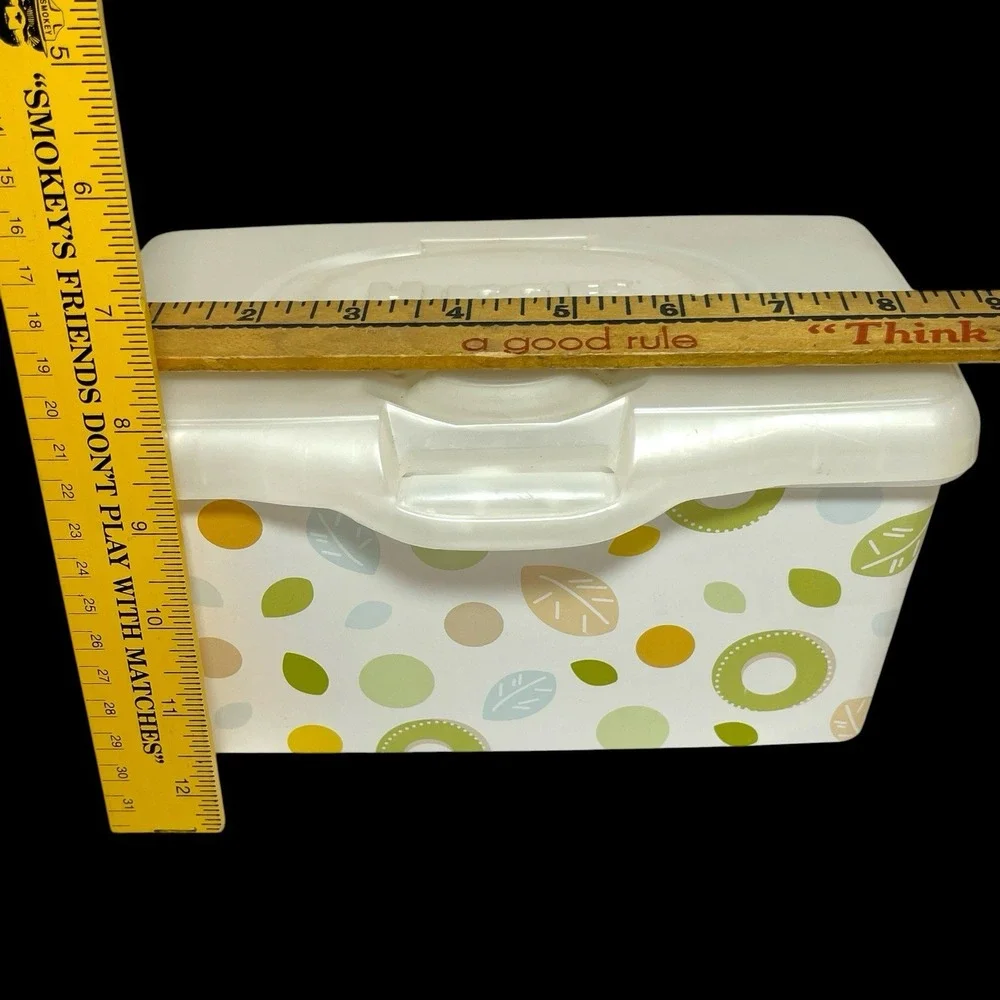 Vintage Huggies Baby Wipes Container EMPTY Plastic Tub Leaf Pattern Pop Up *Read